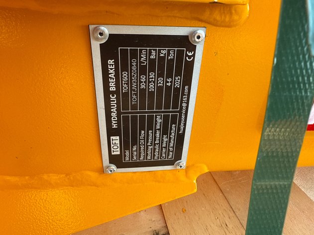 Image for TOFT 600 EXCAVATOR HYD BREAKER