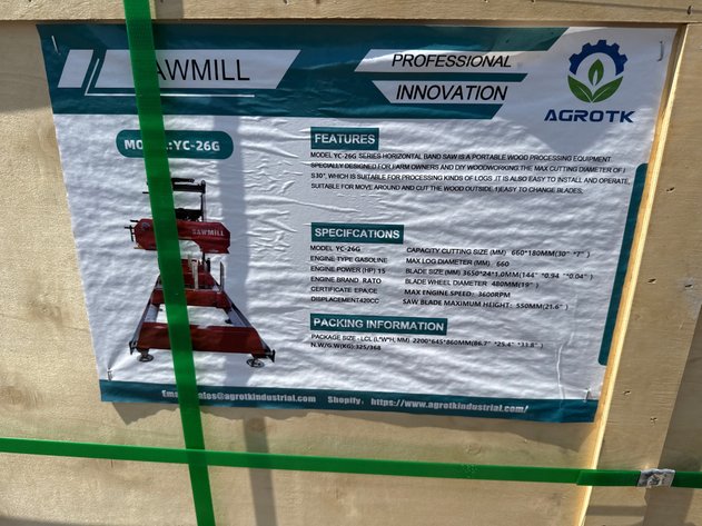 Image for AGROTK YC-26R SAWMILL