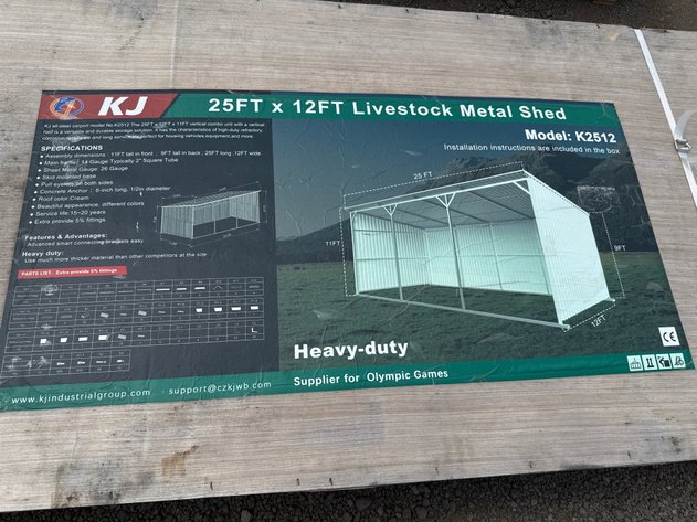 Image for 12' X 25' METAL LIVESTOCK SHED