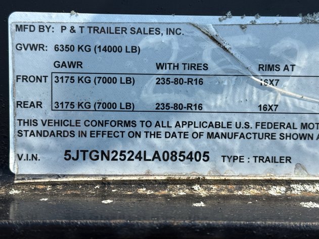 Image for 2020 P AND T 25' GOOSENECK FLATBED TRAILER