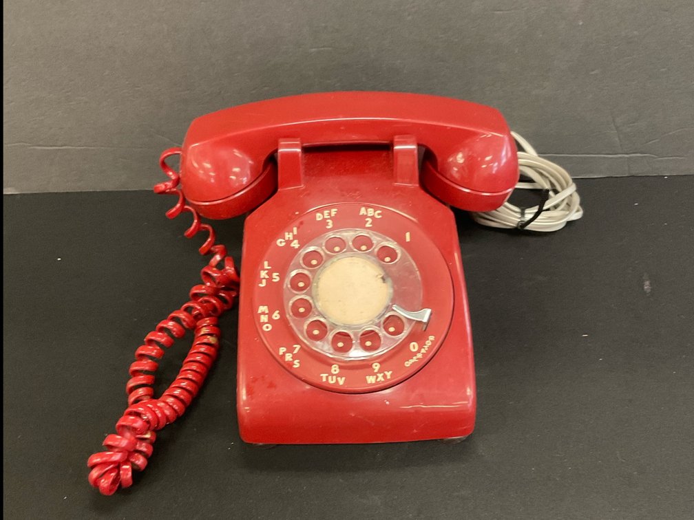 Red Rotary Dial Phone