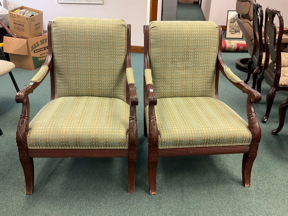 Pair of recently upholstered Chairs 