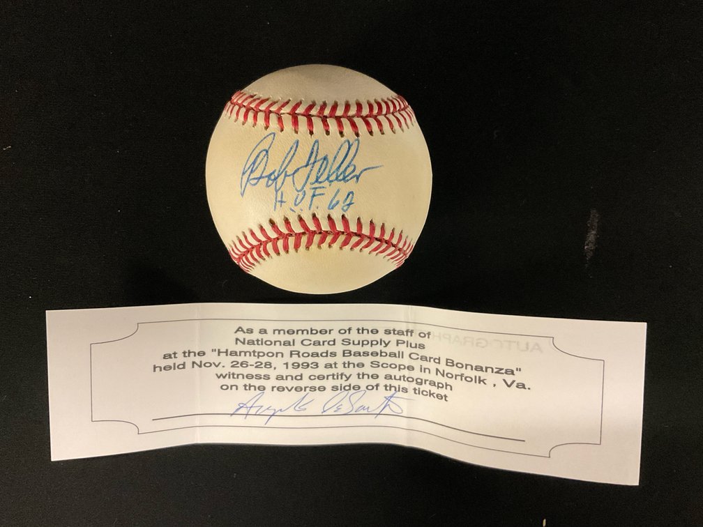 Bob Feller Autographed Baseball