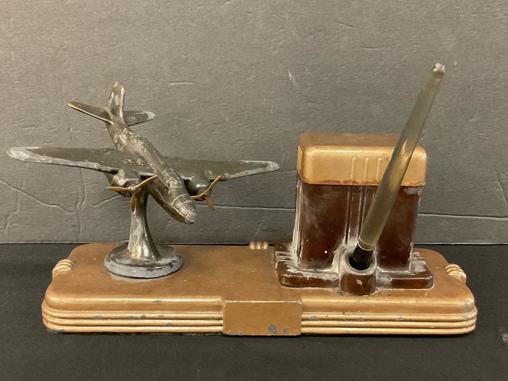 Vintage Airplane Ink Well