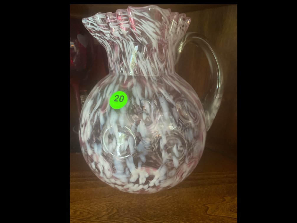 Splatter rose  ball pitcher