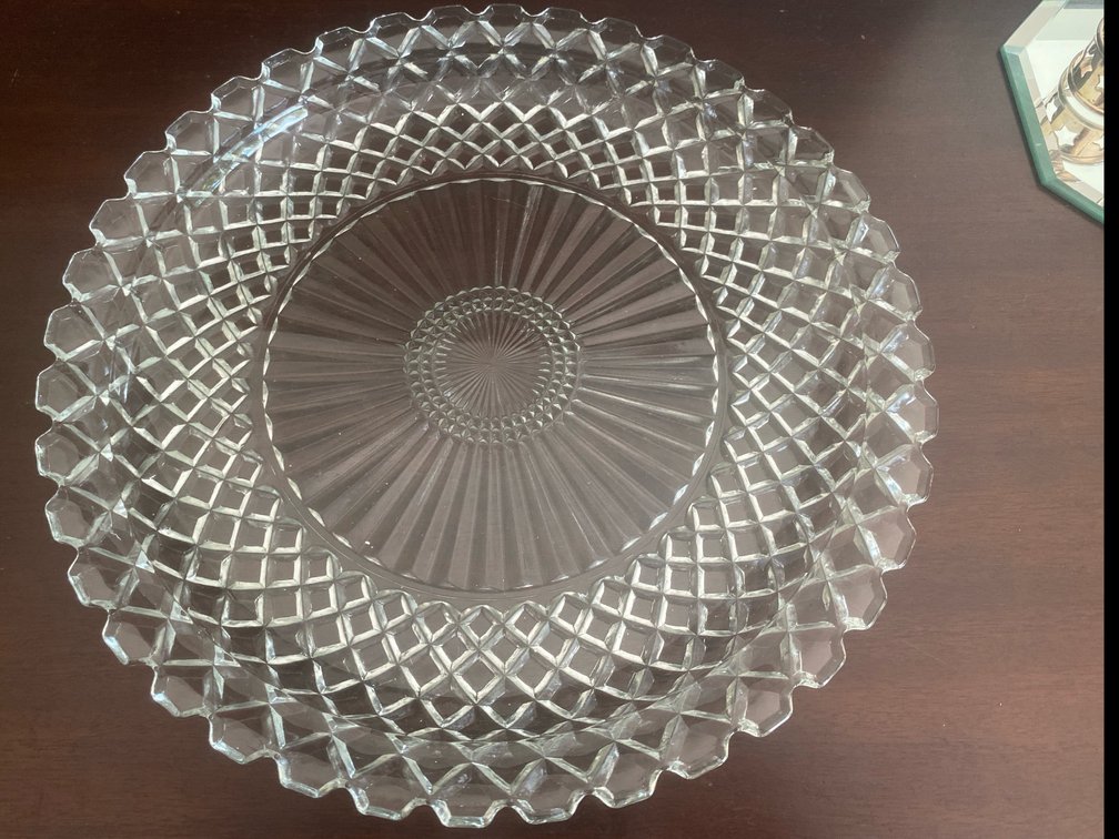 Vintage clear, glass trays, and plates