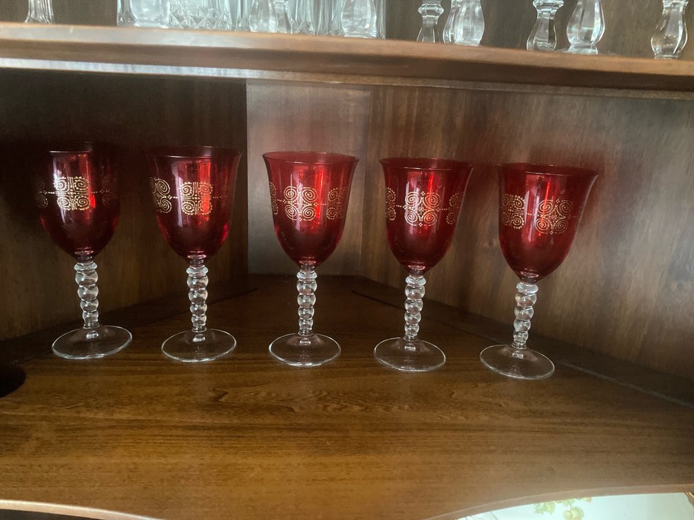 Red stemware and more