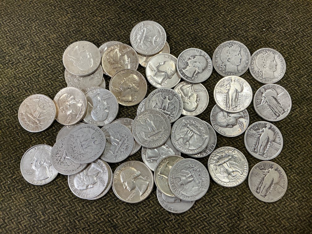 $10.25 Face Value 90% Silver Quarters