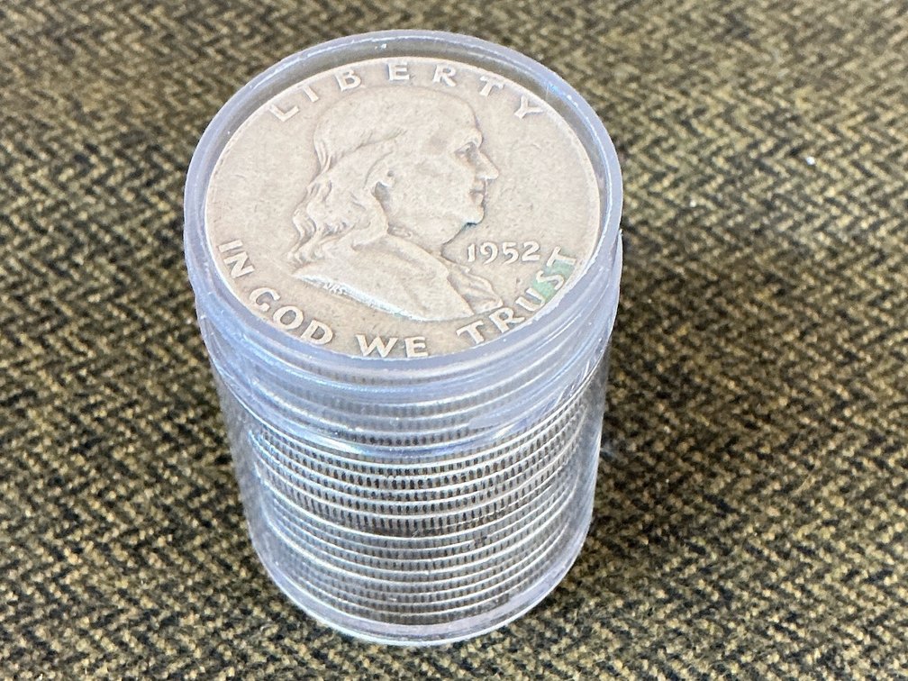 $10 Face Value Franklin Silver Half Dollars 