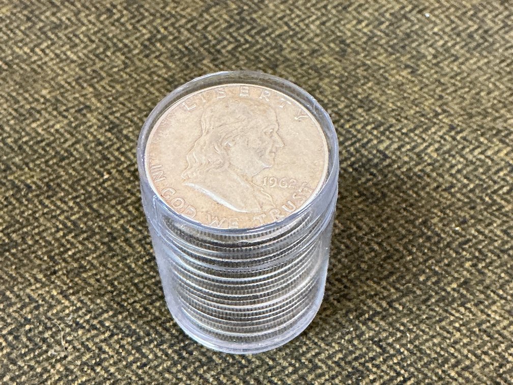 $10 Face Value Franklin Silver Half Dollars 