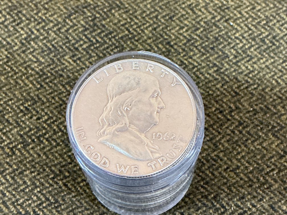 $10 Face Value Franklin Silver Half Dollars 