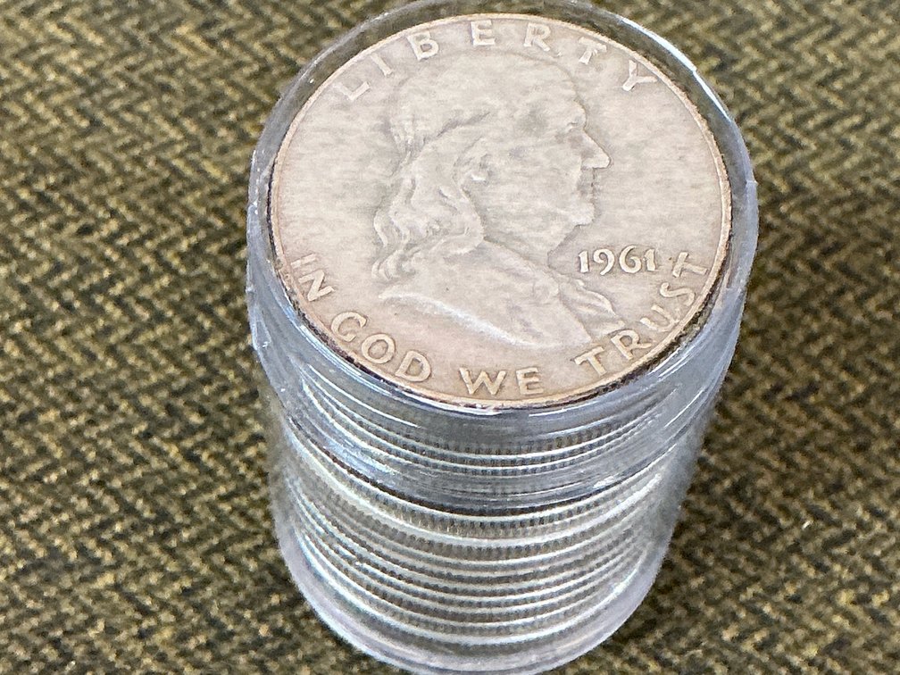 $10 Face Value Franklin Silver Half Dollars 