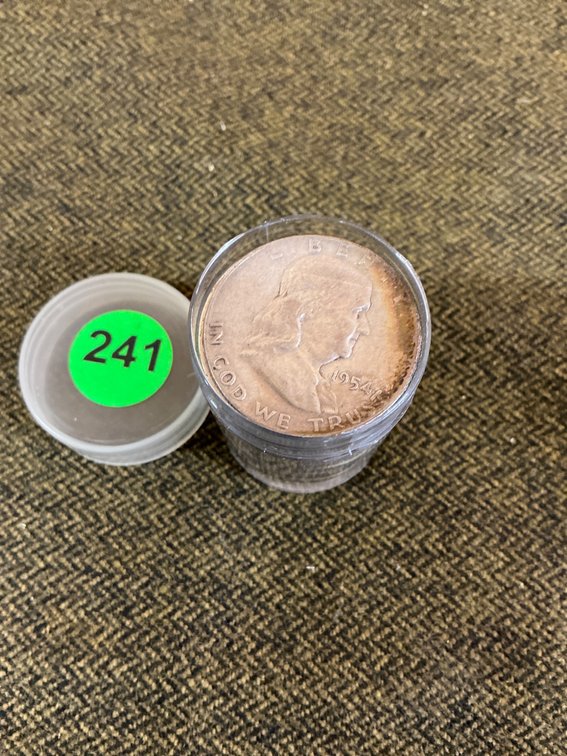 Roll of 20 Franklin Half Dollars in Protective Case