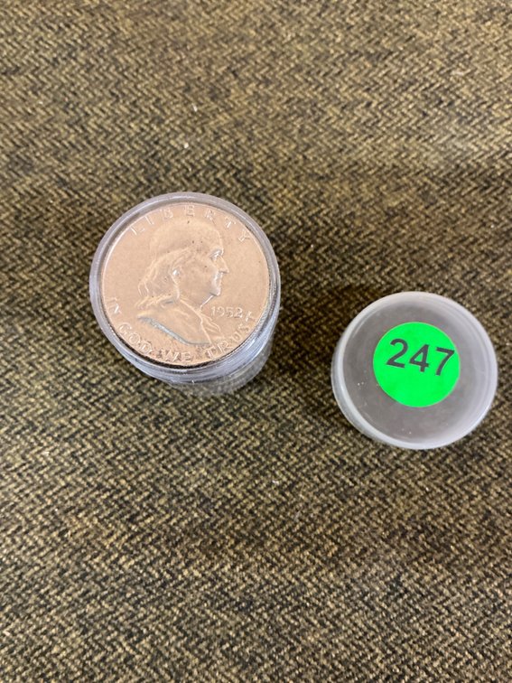 Roll of 20 Franklin Half Dollars in Protective Tube