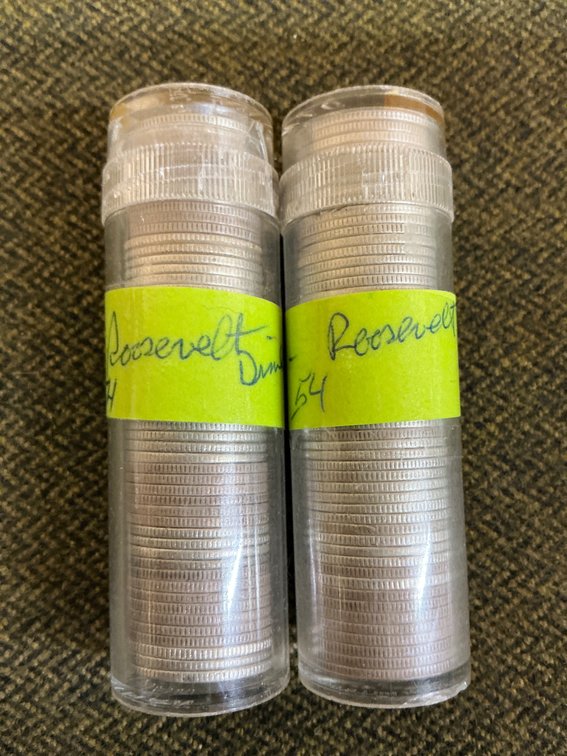Lot of 108 Roosevelt Silver Dimes in Plastic Containers