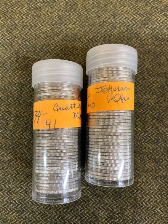 81 Mixed Dates Silver Quarters in Labeled Tubes