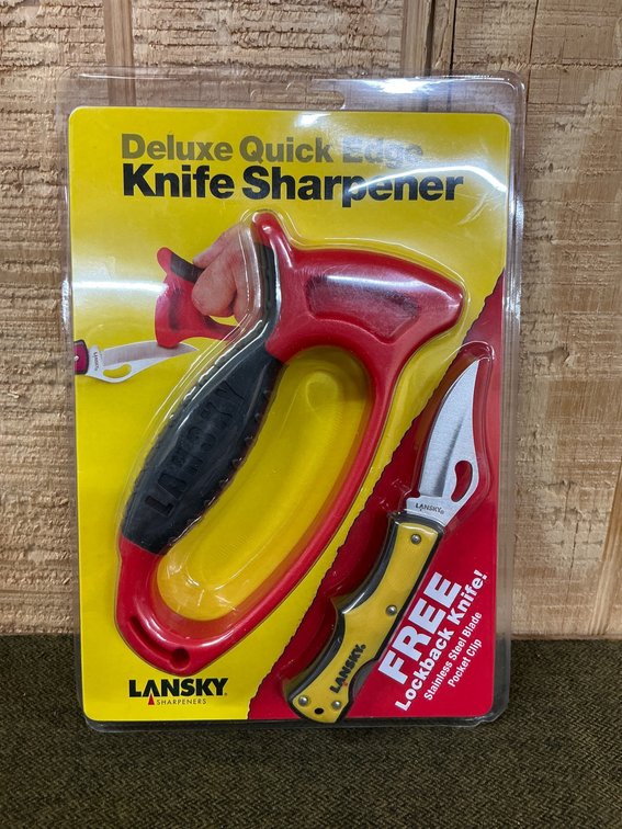 Lansky Deluxe Quick Edge Knife Sharpener with Free Lockback Knife