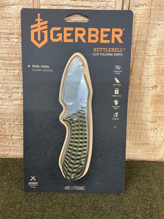 Gerber Kettlebell Clip Folding Knife with Dual Chisel Blade