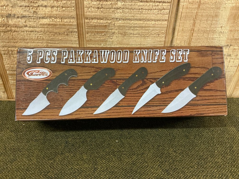 5-Piece Pakkawood Handle Knife Set with Stainless Steel Blades