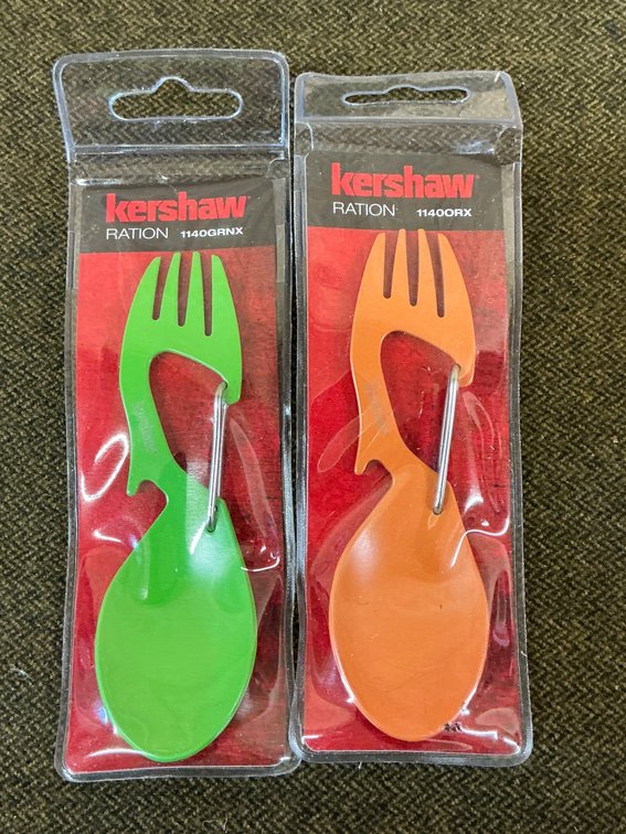 Kershaw Ration 1140GRNX and 1140ORX Multi-Functional Utensils NEW