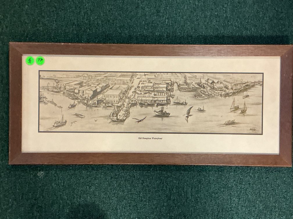 Shirley Hogge’s ‘Old Hampton Waterfront,’ 24×11 Framed Artwork