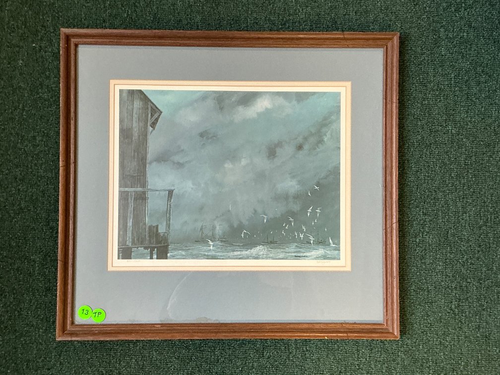 19×17 Color Print by Herb Jones Depicting Seaside Scene