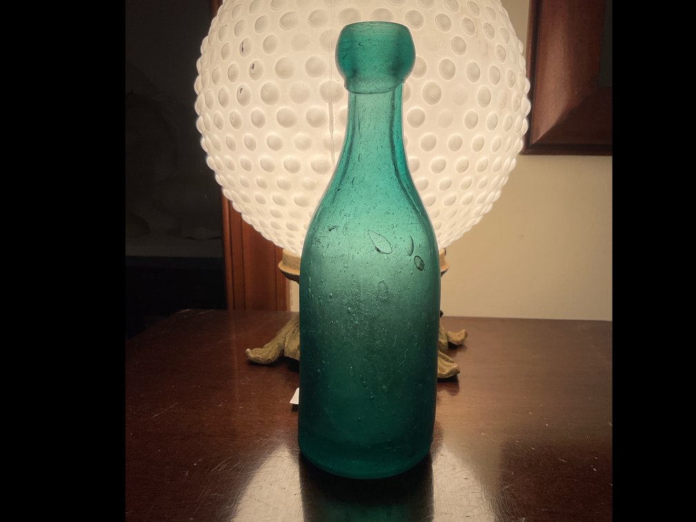 Bare Iron Green Pontil Bottle  Circa 1845-1860 BR2 