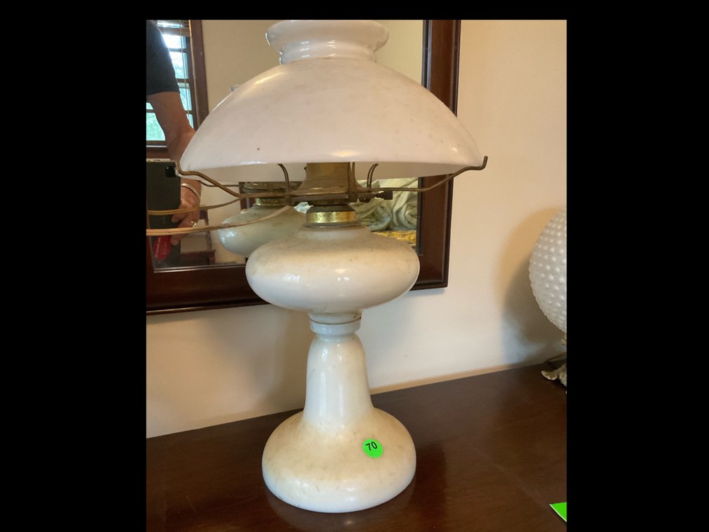 Vintage Milk Glass Lamp  BR2