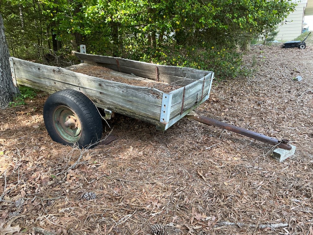 Yard Trailer With Wooden Bed and Steel Frame AS IS