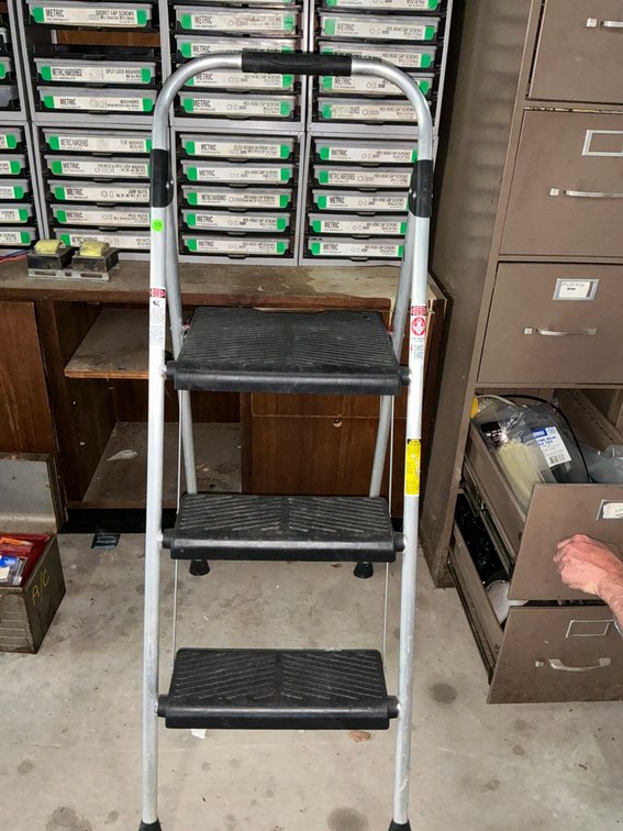 Metal Step Ladder with Three Wide Anti-Slip Steps