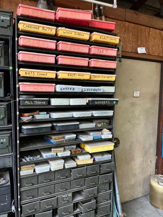 Shelf With Assorted Hardware and Contents