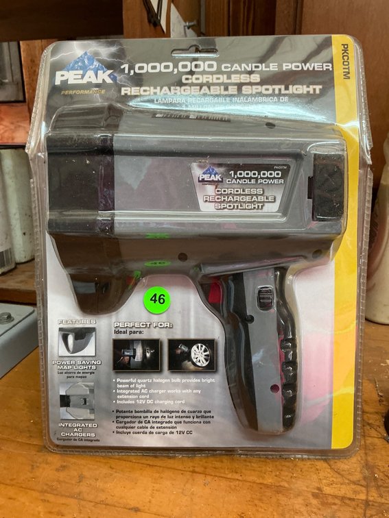 Peak 1,000,000 Candle Power Cordless Rechargeable Spotlight in Original Packaging