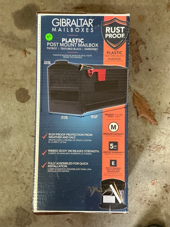 Gibraltar Mailboxes Plastic Post Mount Mailbox, Never Opened