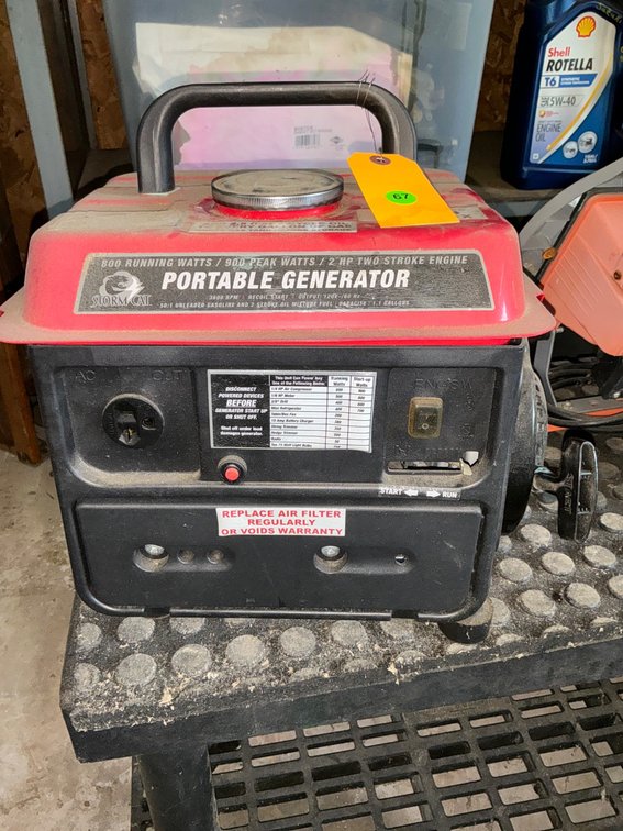 Storm Cat 63cc Gasoline Portable Generator With 800 Running Watts