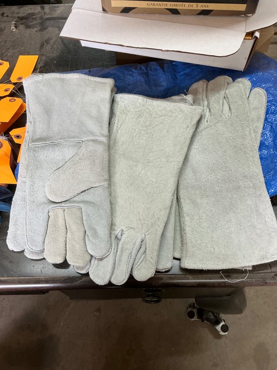 Set of 3 Pairs of New Gray Welding Gloves