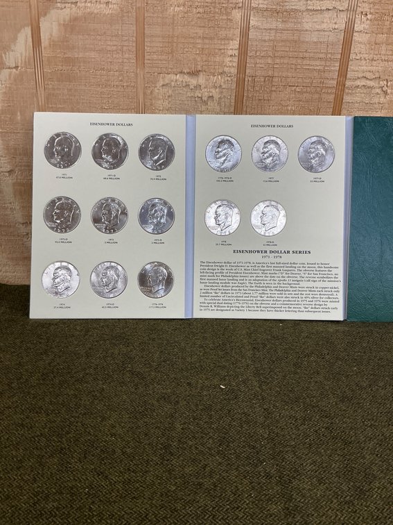 14 Eisenhower Dollars (1971-1978) in Presentation Folder