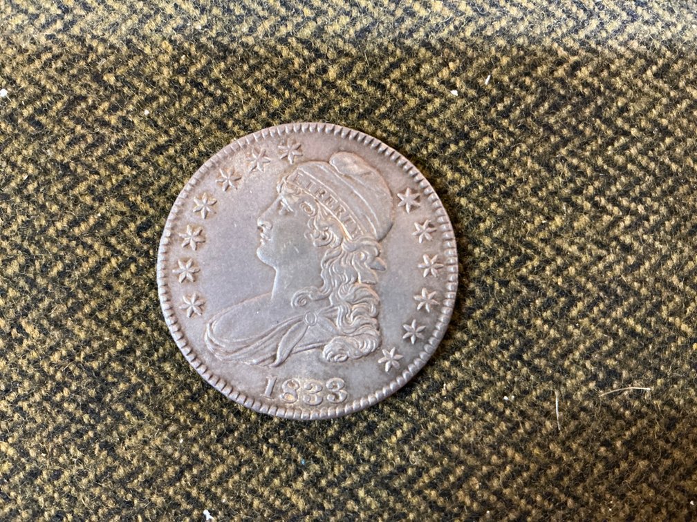 1833 Capped Bust Half Dollar Coin in Fine Condition
