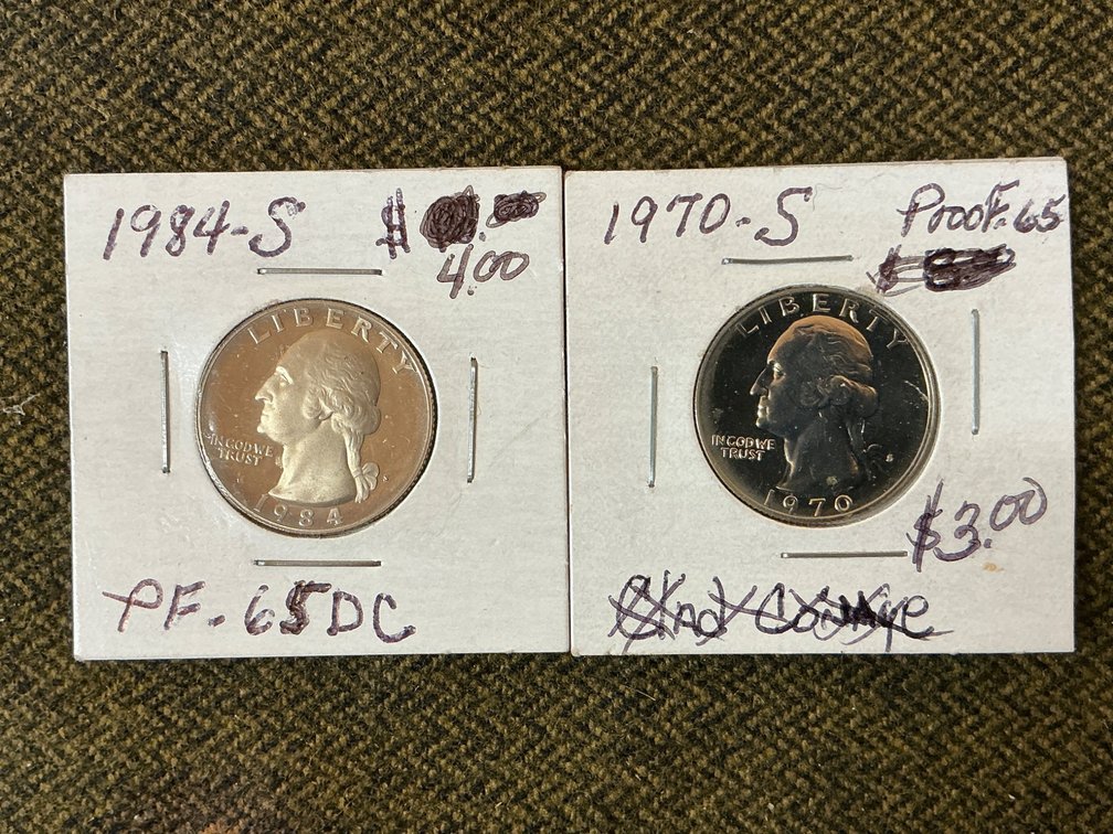 1984-S and 1970-S Washington Quarters, PF-65DC and Proof-65