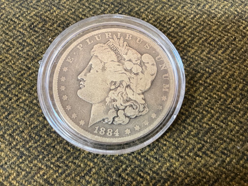 1884 Morgan Silver Dollar in Protective Case