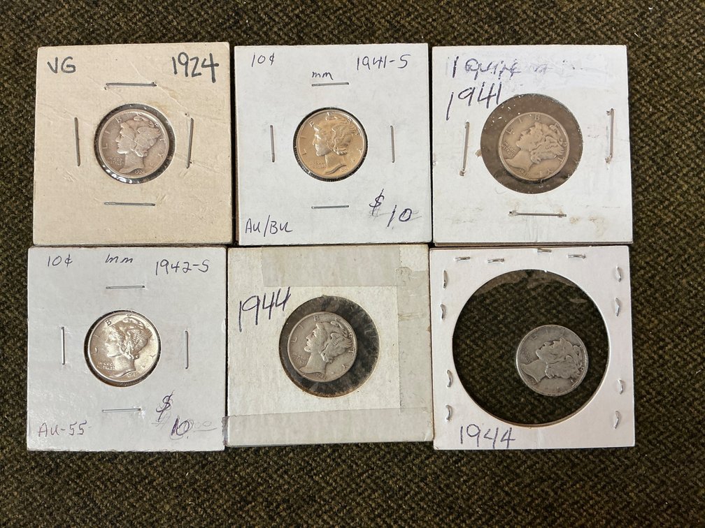 Dates Silver Mercury Dimes