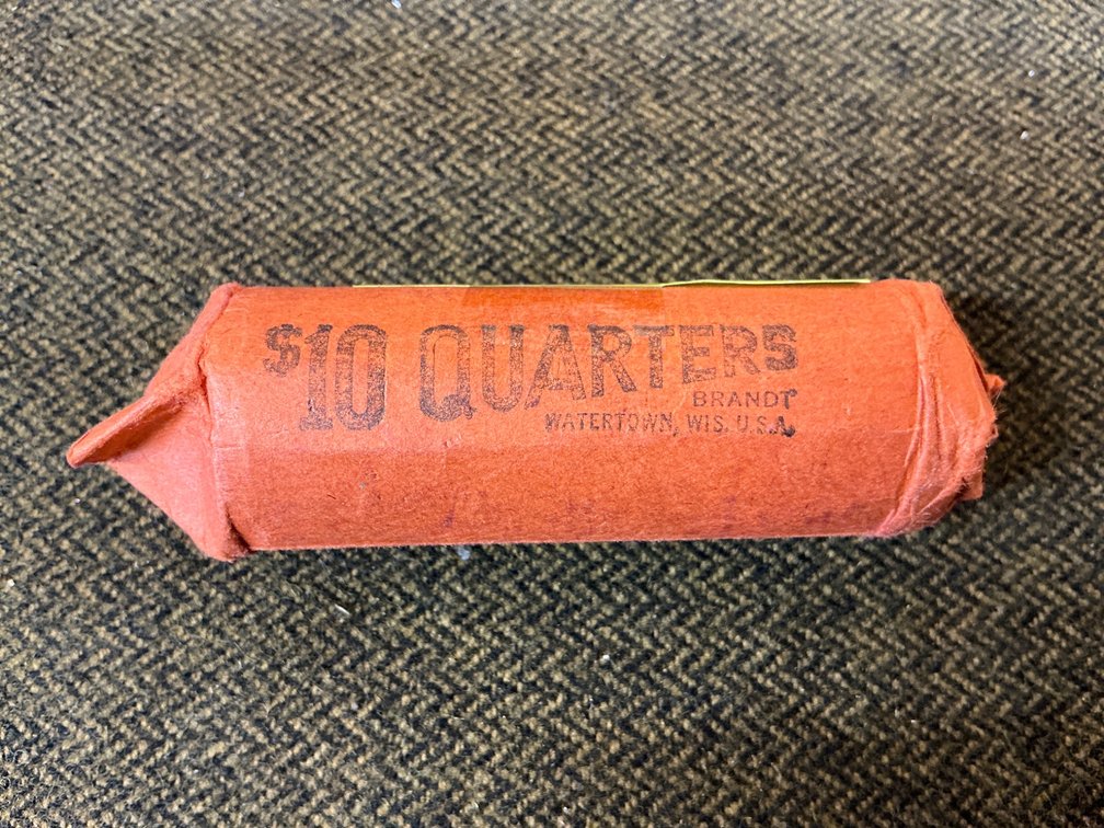 Unsearched Roll of Silver Quarters in Original Bank Wrapper