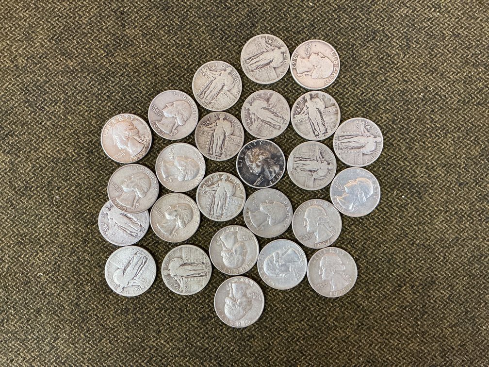 25 Assorted Dates Silver Quarters