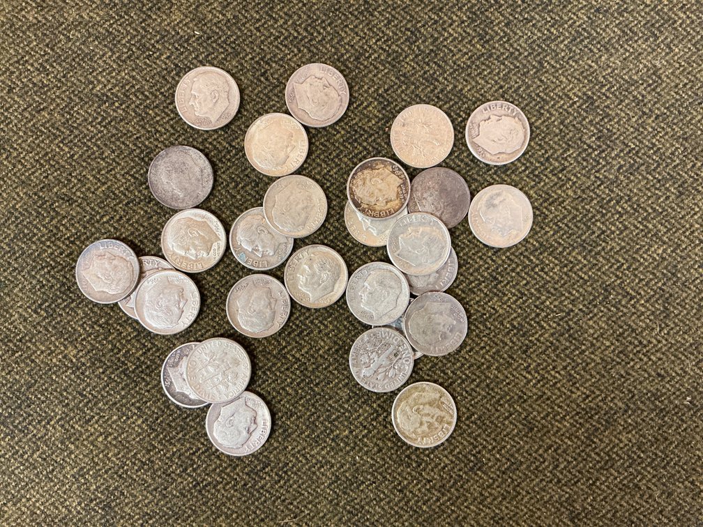 28 Silver Roosevelt Dimes
