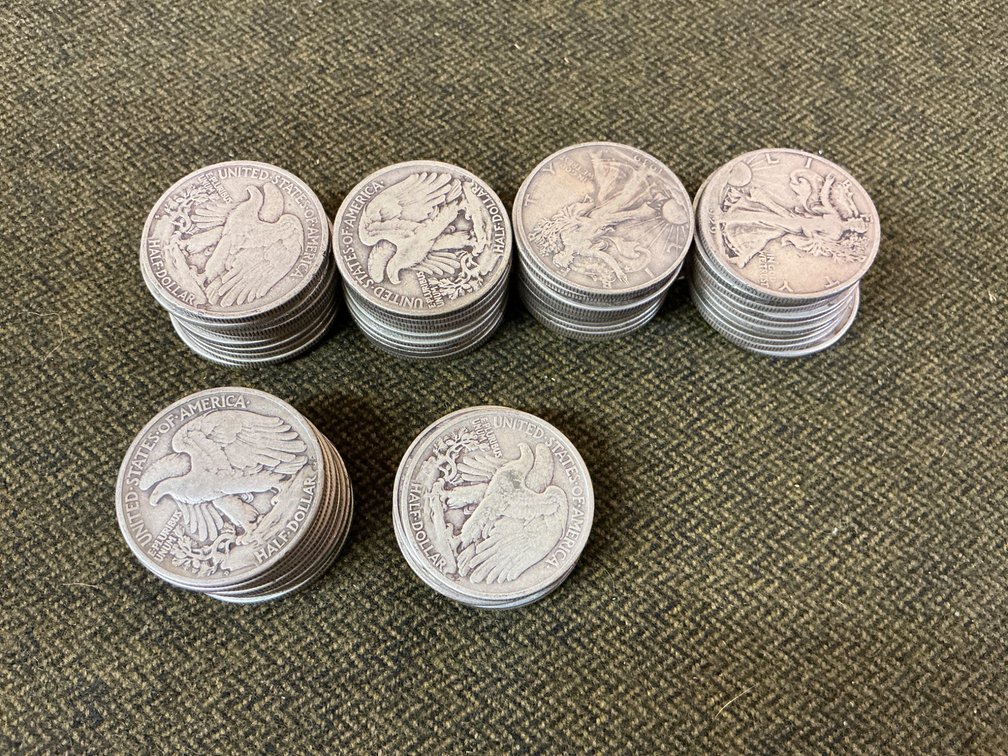 57 Liberty Silver Half Dollars