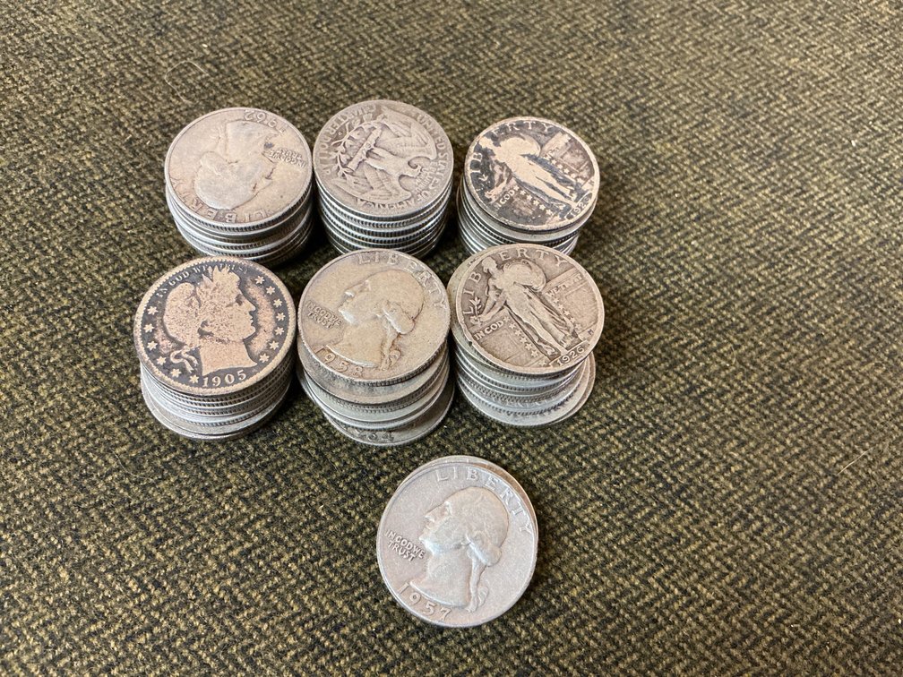 Sixty Four Assorted Dates Silver Quarters Collection