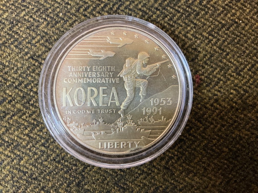 United States 38th Anniversary Korea Commemorative Silver Dollar Coin