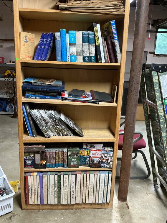 Bookcase With Contents Including Military and Historical Books