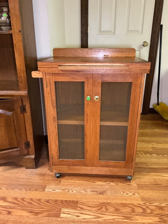 Wooden Kitchen Cart With Storage, Fold-Out Shelf, and Casters