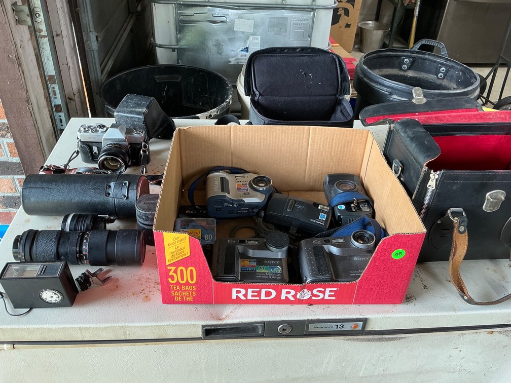 Vintage Cameras and Lenses Including Mamiya/Sekor and Sony Models