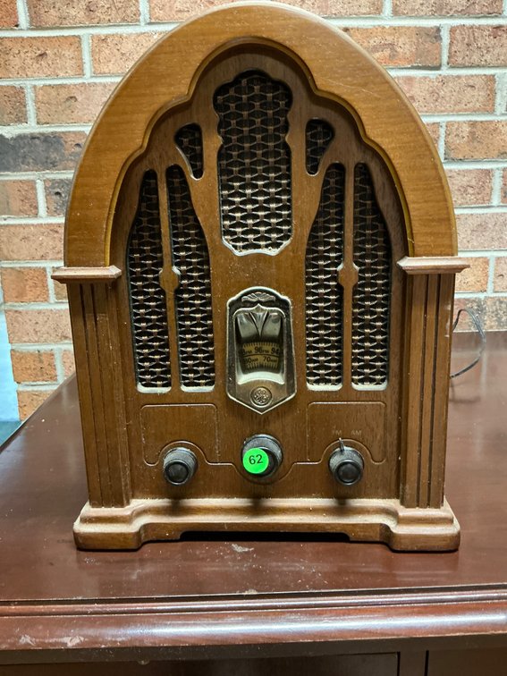 Early 20th Century Cathedral-Style Wooden Tabletop Radio